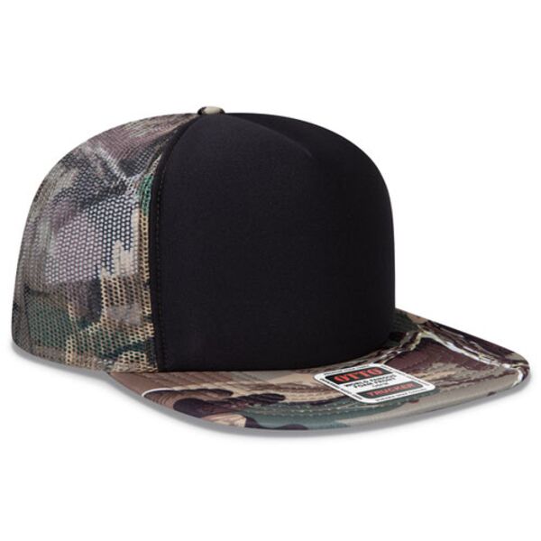 OTTO CAP® "OTTO SNAP" 5 Panel High Crown Mesh Back Trucker Snapback Hat Thumbnail