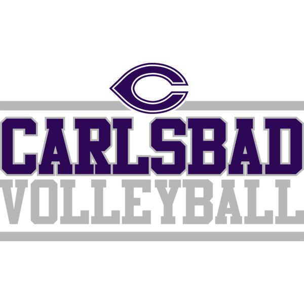C Carlsbad Volleyball Blocks Grey Purple Thumbnail